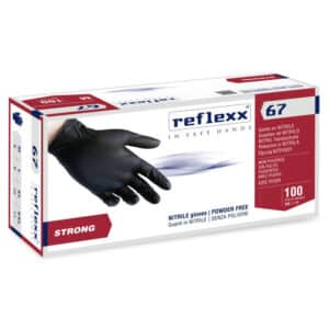 Reflexx Γάντια Νιτριλίου Μαύρα Χωρίς Πούδρα 100 Τμχ R67 XL droutsas.gr