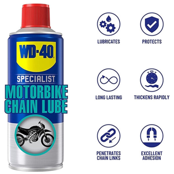WD-40 Specialist Σπρέι Λιπαντικό Αλυσίδας Motorbike Chain Lube 400ml 206040120 - Image 2