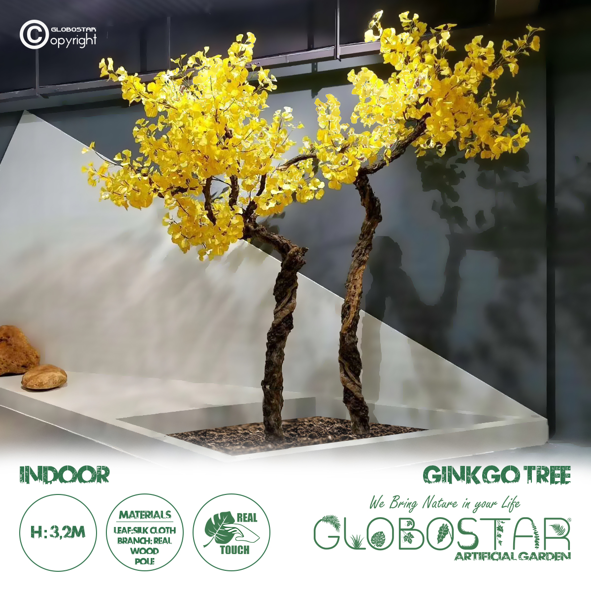 20187_01 GloboStaru00ae Artificial Garden GINKGO TWINS TREE 20187 u03a4u03b5u03c7u03bdu03b7u03c4u03cc u0394u03b9u03b1u03bau03bfu03c3u03bcu03b7u03c4u03b9u03bau03cc u0394u03adu03bdu03c4u03c1u03bf u0394u03afu03b4u03c5u03bcu03b1 u0393u03bau03afu03b3u03bau03bf u03a5320cm