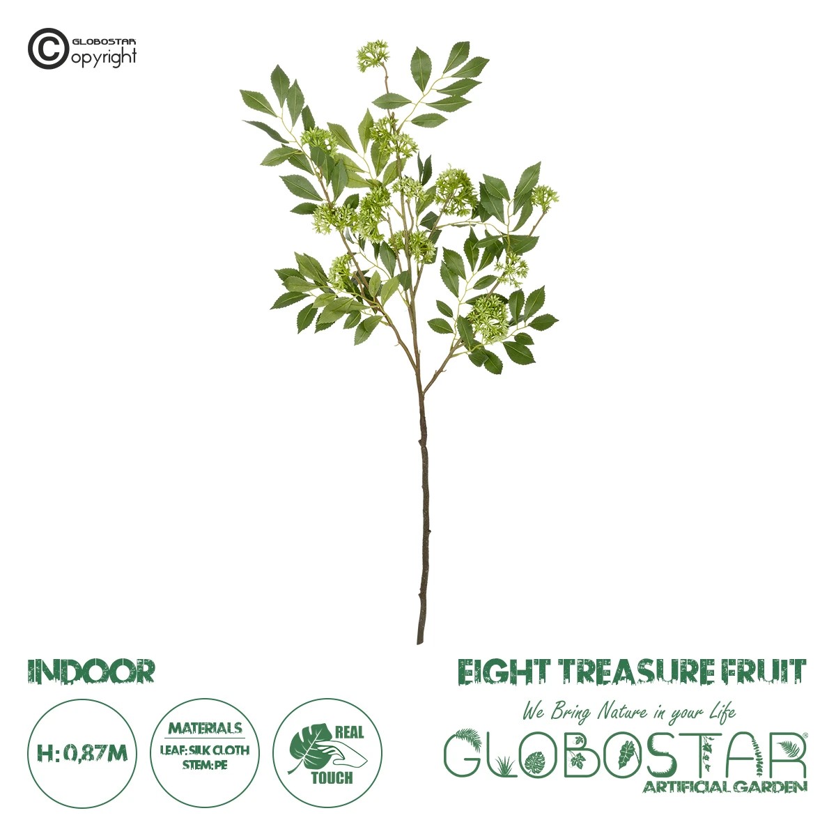 21373_1 GloboStaru00ae Artificial Garden GREEN EIGHT TREASURE FRUIT BRANCH 21373 u03a4u03b5u03c7u03bdu03b7u03c4u03cc u0394u03b9u03b1u03bau03bfu03c3u03bcu03b7u03c4u03b9u03bau03cc u039au03bbu03b1u03b4u03af Eight Tresure u03a0u03c1u03acu03c3u03b9u03bdu03bf Y87cm