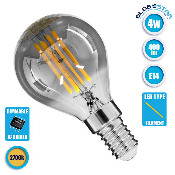 99063_1 GLOBOSTARu00ae SPHERE 99063 u039bu03acu03bcu03c0u03b1 E14 G45 LED 4W 400lm 360u00b0 AC 220-240V IP20 u0398u03b5u03c1u03bcu03cc u039bu03b5u03c5u03bau03cc 2700K Dimmable - Filament Chip - u039cu03b1u03cdu03c1u03bf u03a6u03b9u03bcu03ad - u039c4.5 x u03a04.5 x u03a58.1cm - 3 u03a7u03c1u03ccu03bdu03b9u03b1 u0395u03b3u03b3u03cdu03b7u03c3u03b7