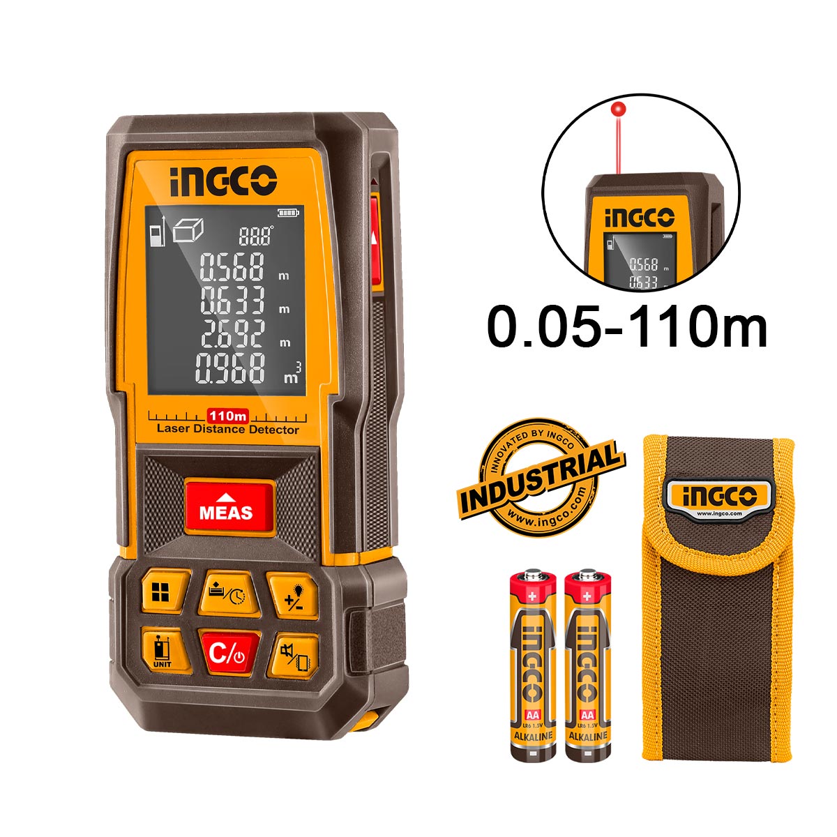 HLDD10089-1 Ingco Μετρητής Αποστάσεων Laser 110m HLDD10089 - Image 1